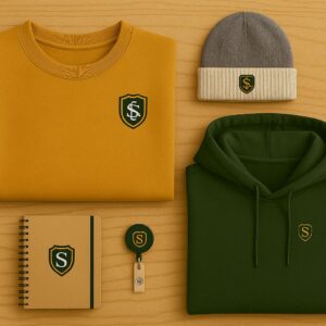 school branded merch for donors